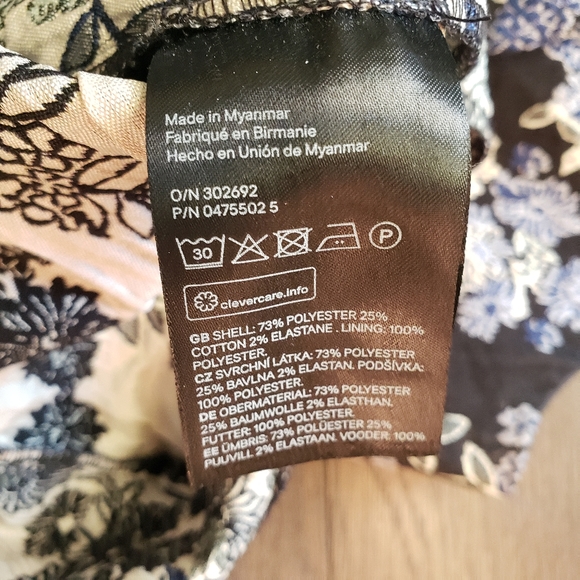 H&M Floral Jacquard Sleeveless Cocktail Dress Size 14 - Picture 4 of 5